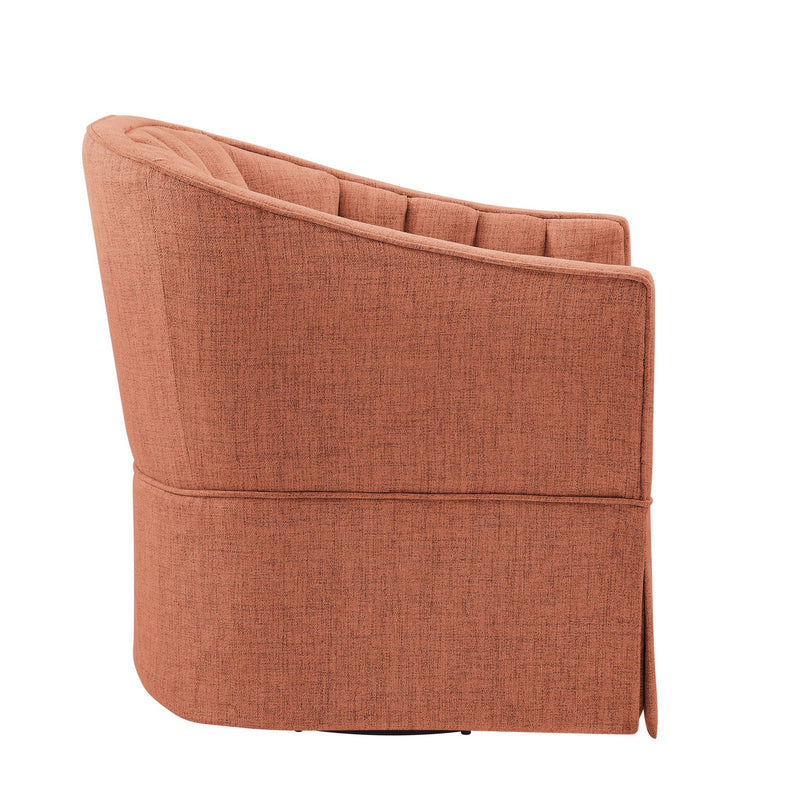 Solitude - Skirted Swivel Accent Chair With Hemp Like by HouseOfZazla