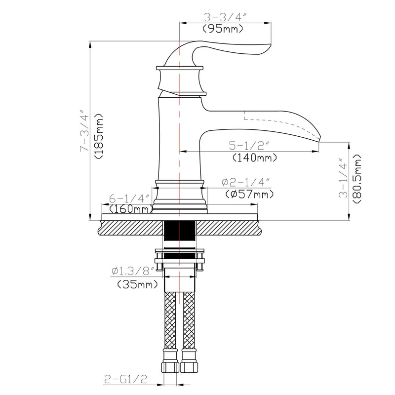 Waterfall Spout Bathroom Faucet With Single Handle And Pop Up Drain - Brushed Nickel by HouseOfZazla