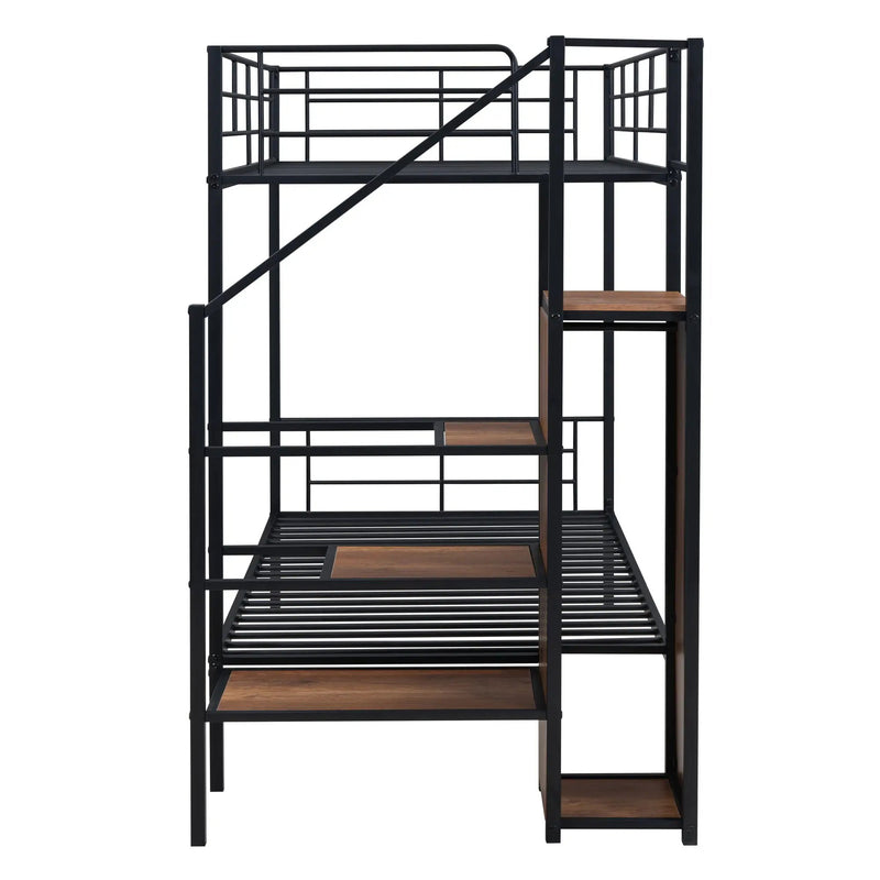 Bunk Bed With Lateral Storage Ladder And Wardrobe by HouseOfZazla