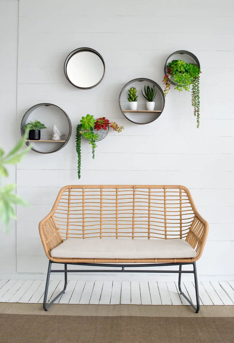 Farmhouse Round Metal Wall Planter (Set of 5) - Gray by HouseOfZazla