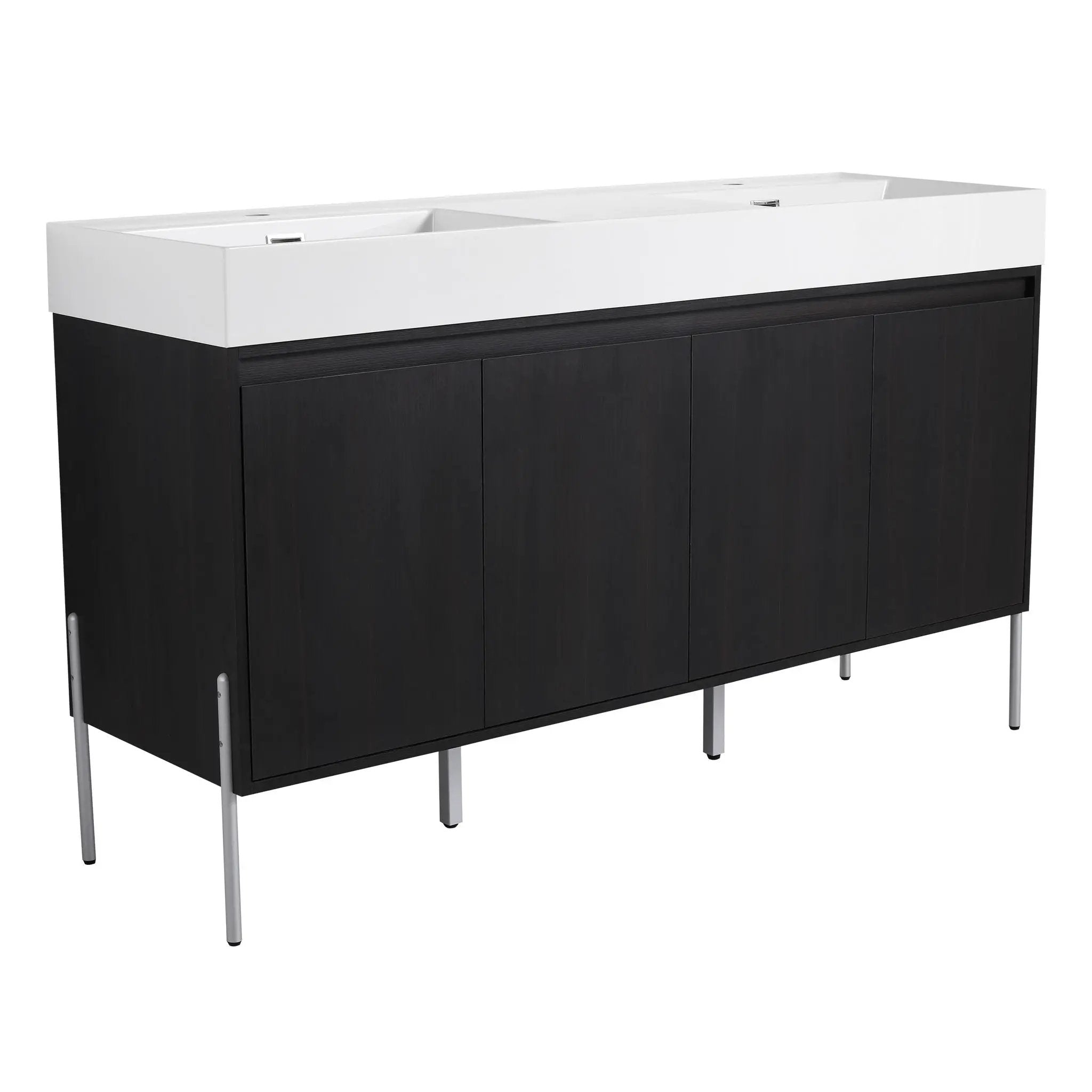Freestanding Bathroom Vanity With Resin Sink And Storage Cabinet by HouseOfZazla