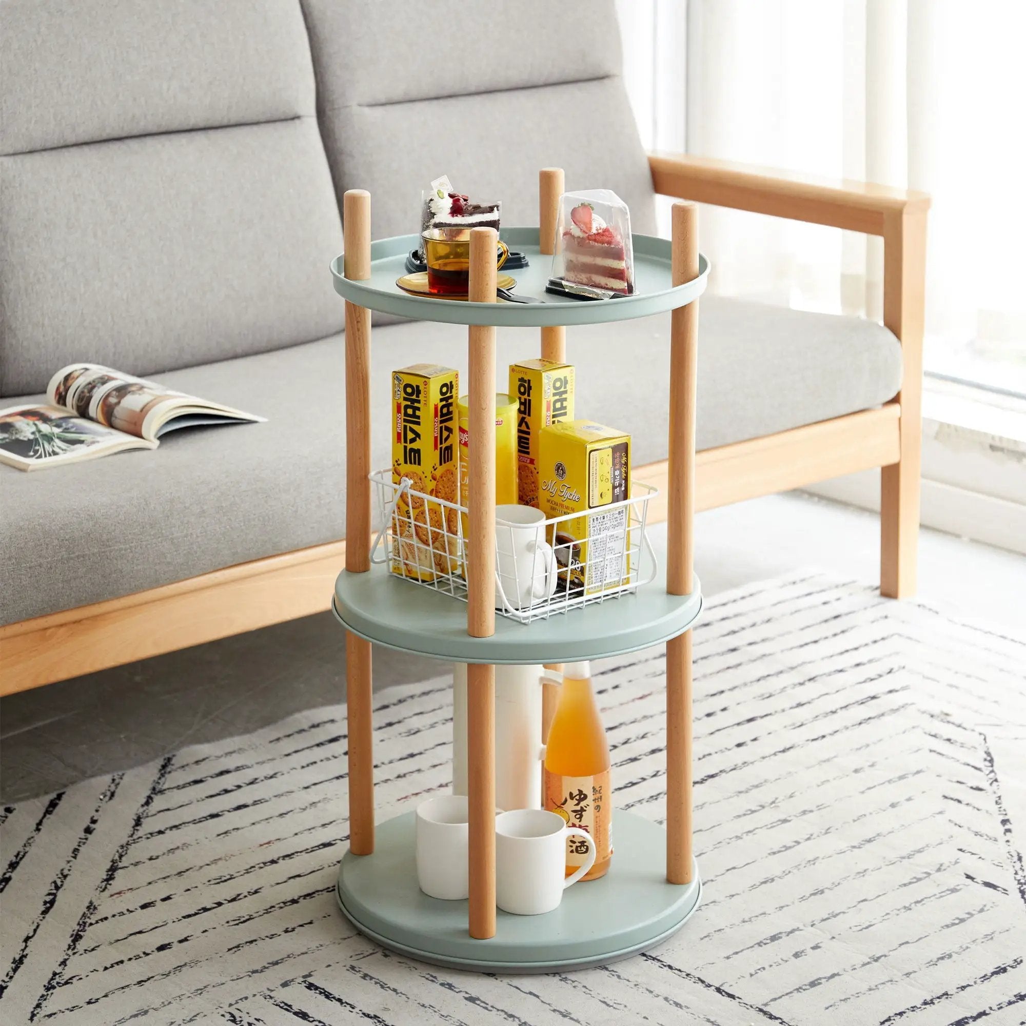 Storage Shelf, 360° Rotating Bookshelf, Bookcase With Large-Capacity Storage Space, Multifunctional Storage Rack, Compact Design For Living Room by HouseOfZazla