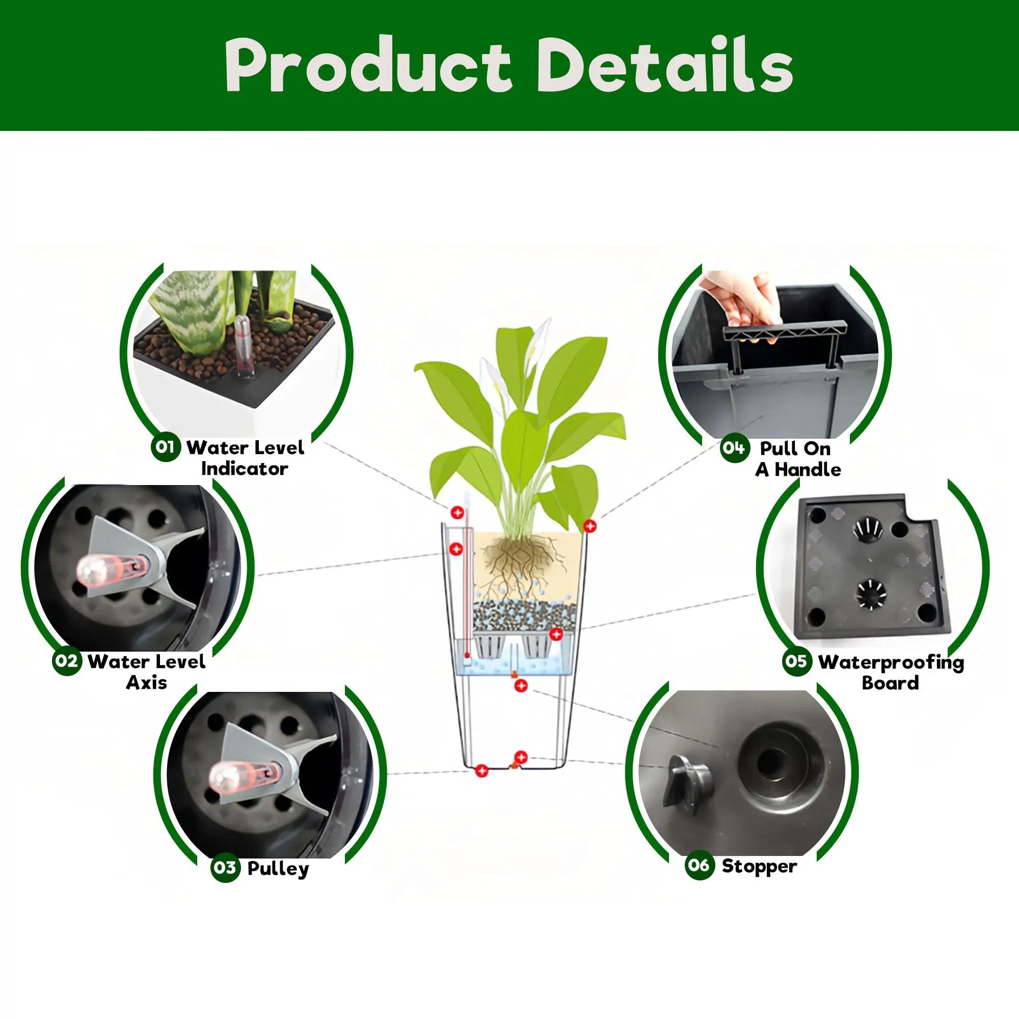 Pack of 2 Square Planters with Automatic Watering System by HouseOfZazla