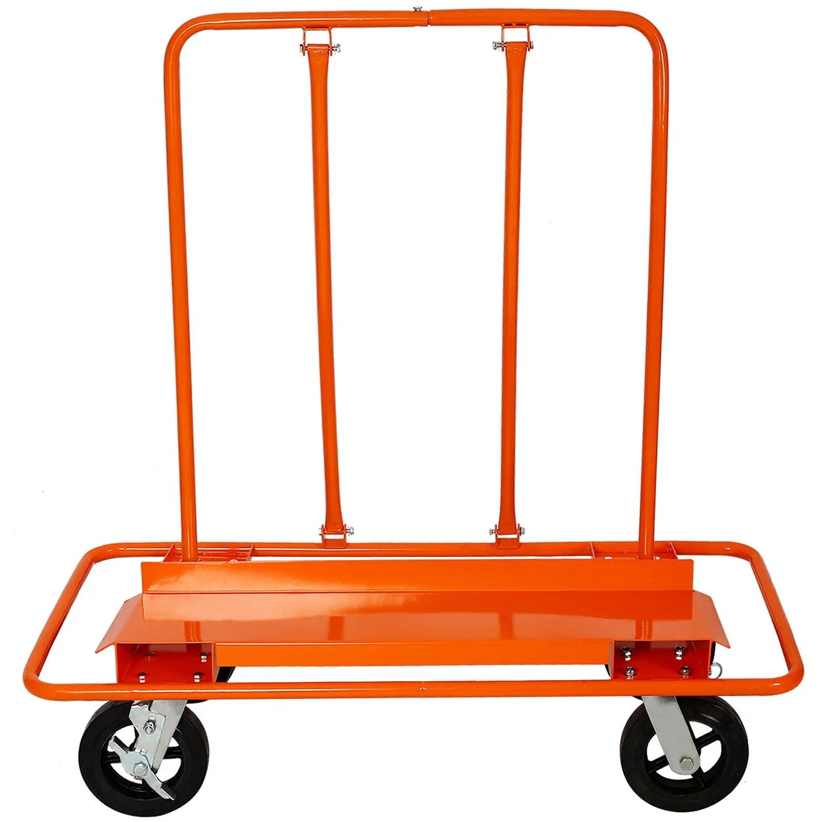 Heavy Duty Drywall Sheet Cart & Panel Dolly With 2400Lbs Capacity, Mold On Rubber Wheels, Steel Construction - Orange by HouseOfZazla