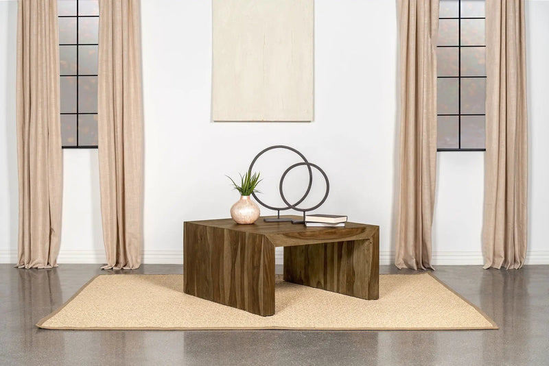Odilia Square Solid Wood Coffee Table Auburn by Unique Piece Furniture