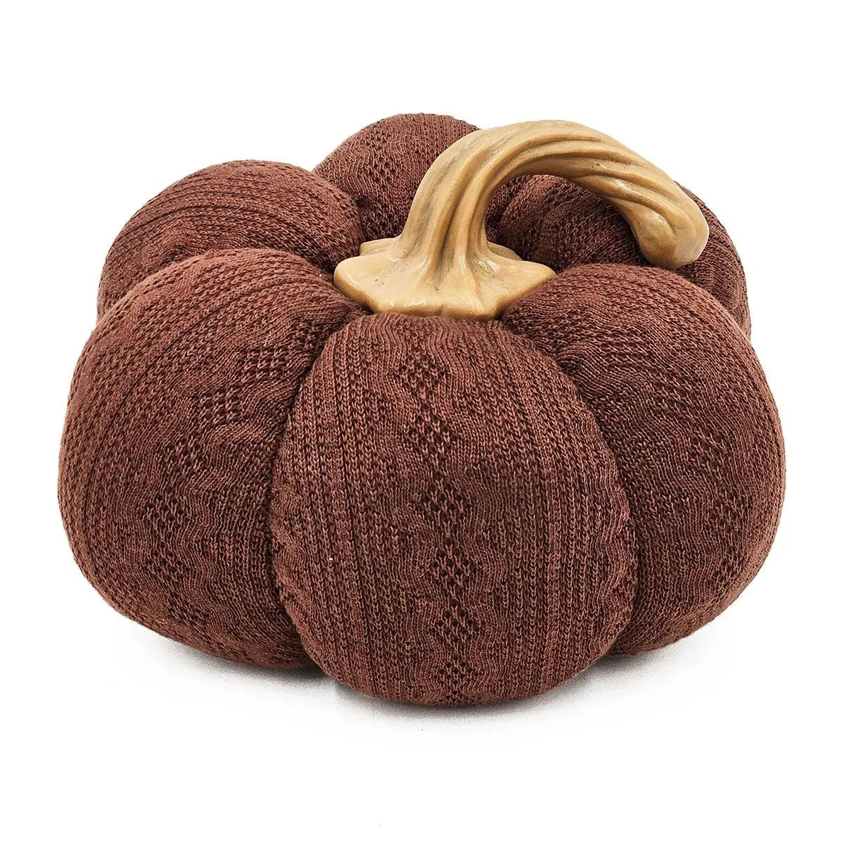 Pumpkin Ornament Decor For Holiday Harvest Festival Fall Festival & Thanksgiving (Set of 2) - Dark Brown by HouseOfZazla