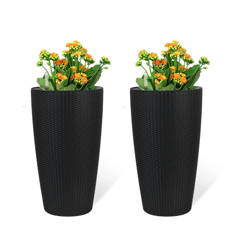 Tall Planters Set With Water Level Monitor And Auto Watering by HouseOfZazla