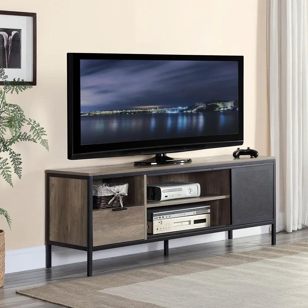 Nantan - 21" TV Stand - Rustic Oak & Black by Unique Piece Furniture