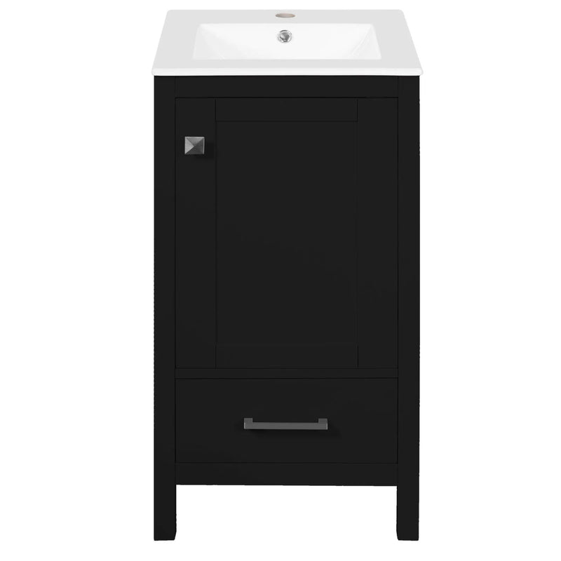 Bathroom Vanity With Ceramic Sink, Soft Close Drawers, Door Organizer, Divider Drawer, Adjustable Foot Pads by HouseOfZazla