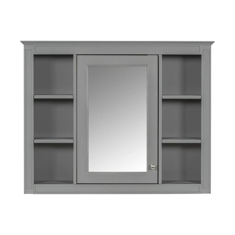 Wall Mounted Medicine Cabinet With Mirror, Storage Cabinet Featuring 6 Open Shelves And Adjustable Interior by HouseOfZazla