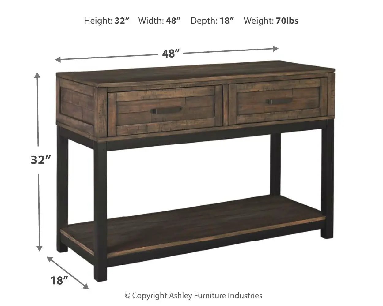 Johurst - Sofa Table - Grayish Brown by Unique Piece Furniture