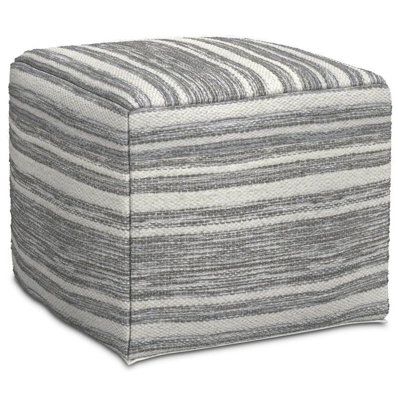 Carina - Square Woven Pouf - Black White by Unique Piece Furniture