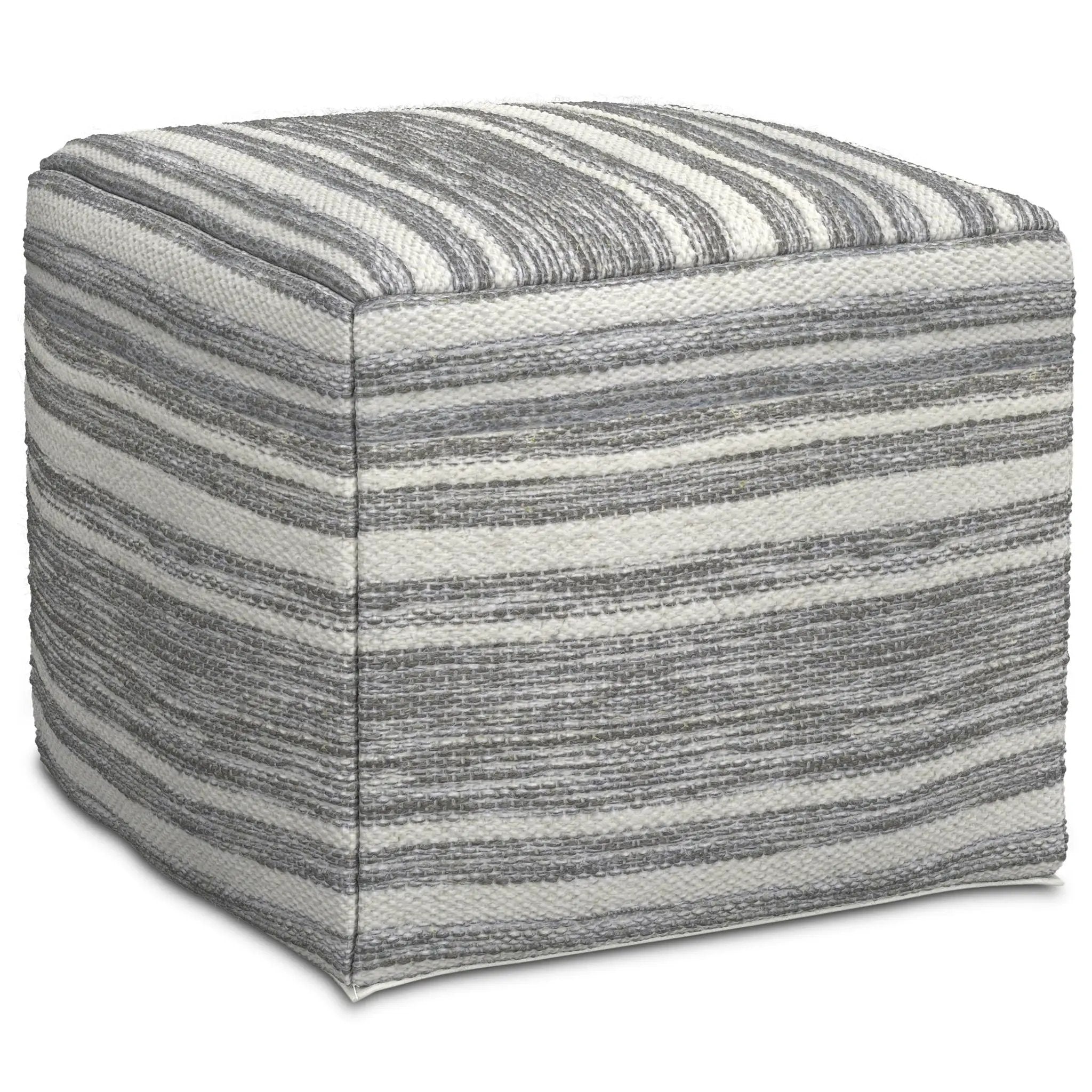 Carina - Square Woven Pouf - Black White by HouseOfZazla