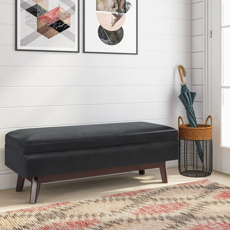 Owen - Rectangular Storage Ottoman - Midnight Black by Unique Piece Furniture