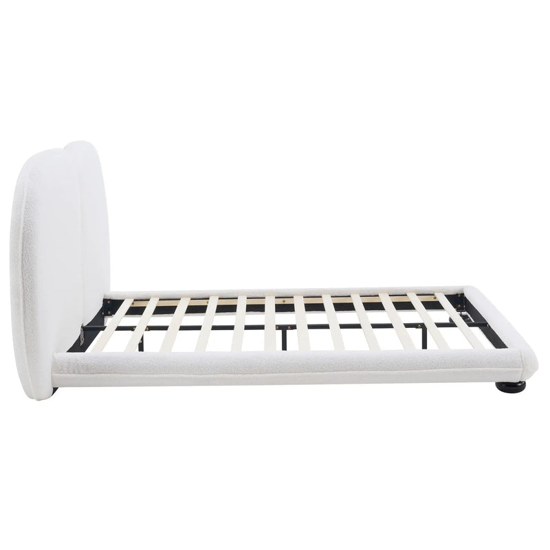 Extra Thick Upholstered Platform Bed Frame with Luxury Split Headboard by HouseOfZazla