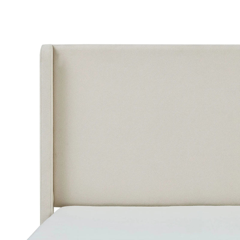 Carmen - King Size Upholstered Wingback Bed - Ivory by HouseOfZazla