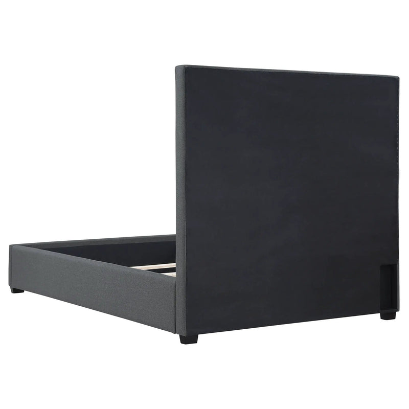 Bowfield Upholstered Eastern King Panel Bed Charcoal by Unique Piece Furniture