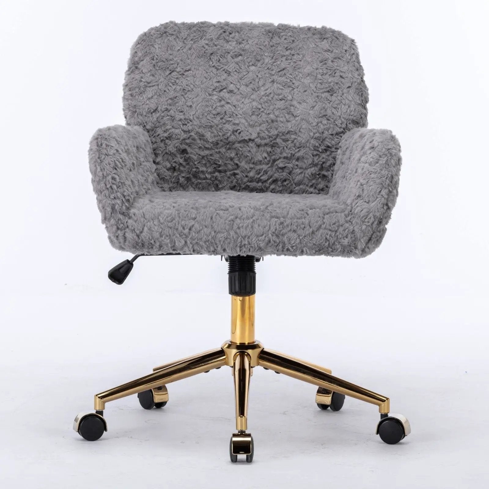 Office Chair, Artificial Rabbit Hair Home Office Chair With Metal Base, Adjustable Desk Chair Swivel Office Chair, Vanity Chair by HouseOfZazla