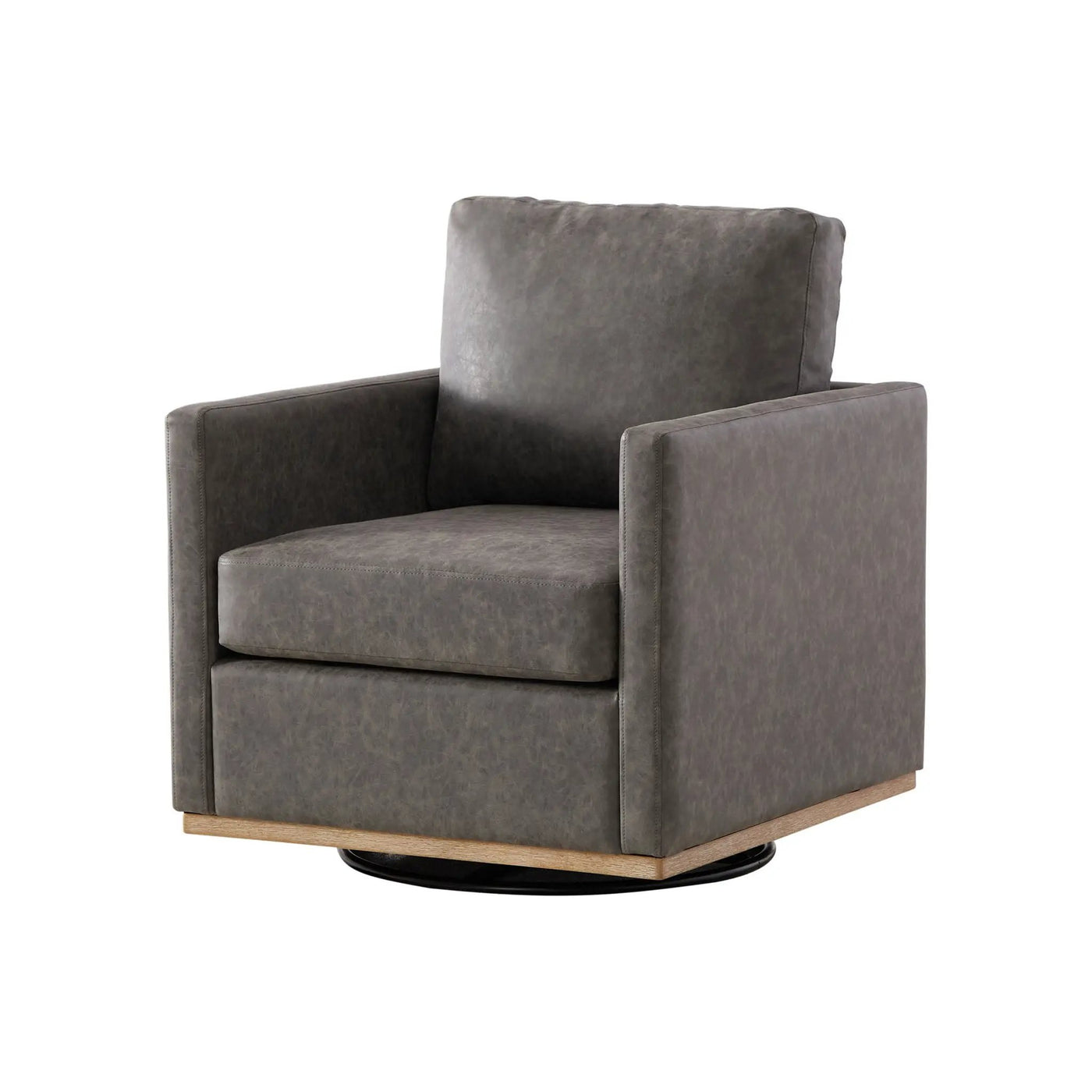 Modern Upholstered Square Swivel Accent Chair With 360 Degree Rotation by HouseOfZazla