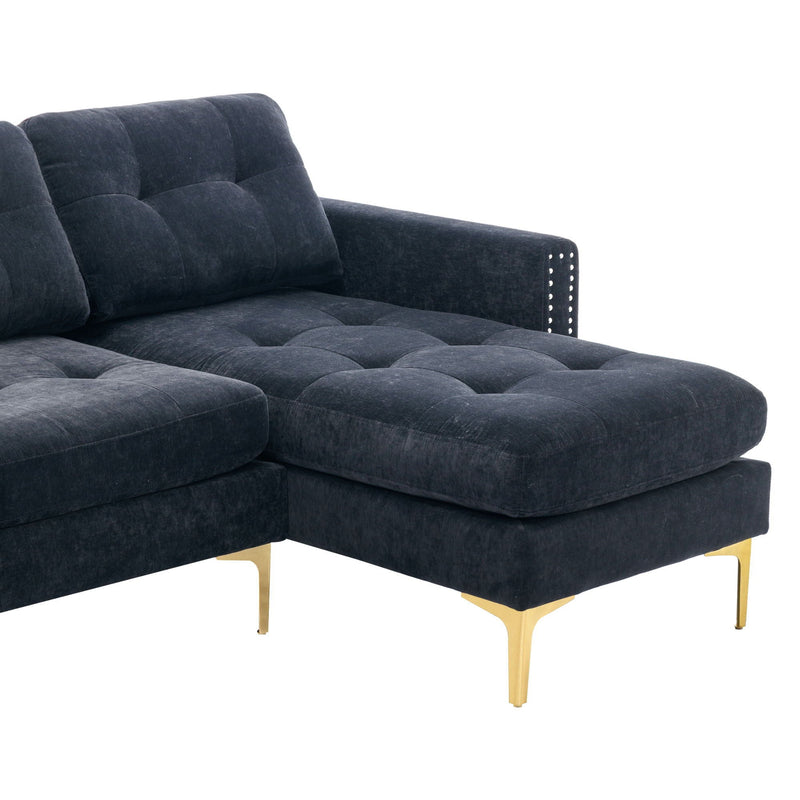 Modern L - Shape Convertible Sectional Sofa With Movable Ottoman by HouseOfZazla