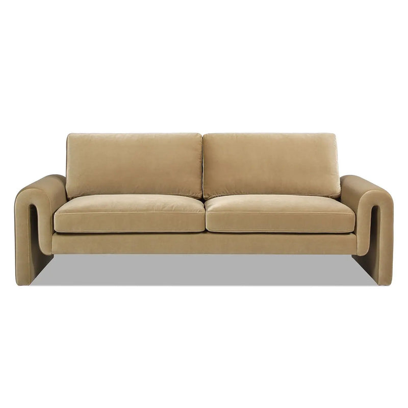 Mason - Arched Arm Sofa - Camel Brown Beige by HouseOfZazla