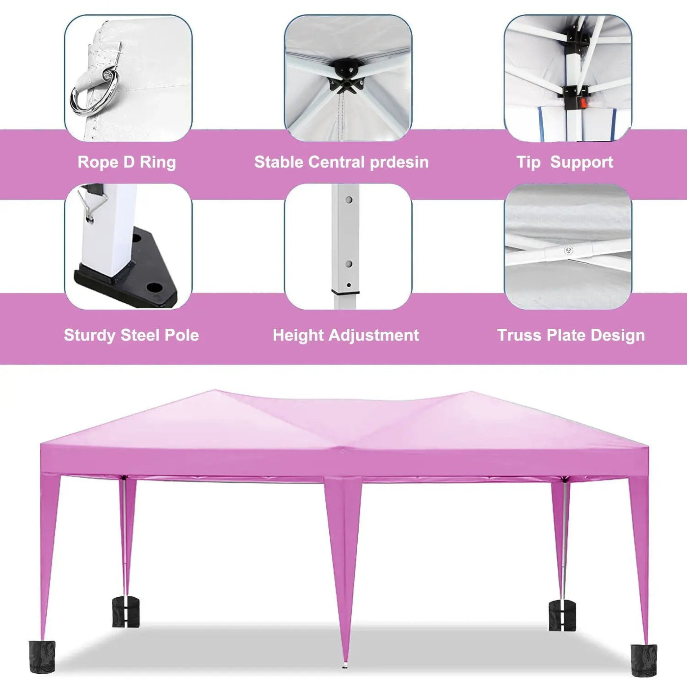 10'x20' EZ Pop Up Canopy Outdoor Portable Party Folding Tent with 6 Removable Sidewalls by HouseOfZazla