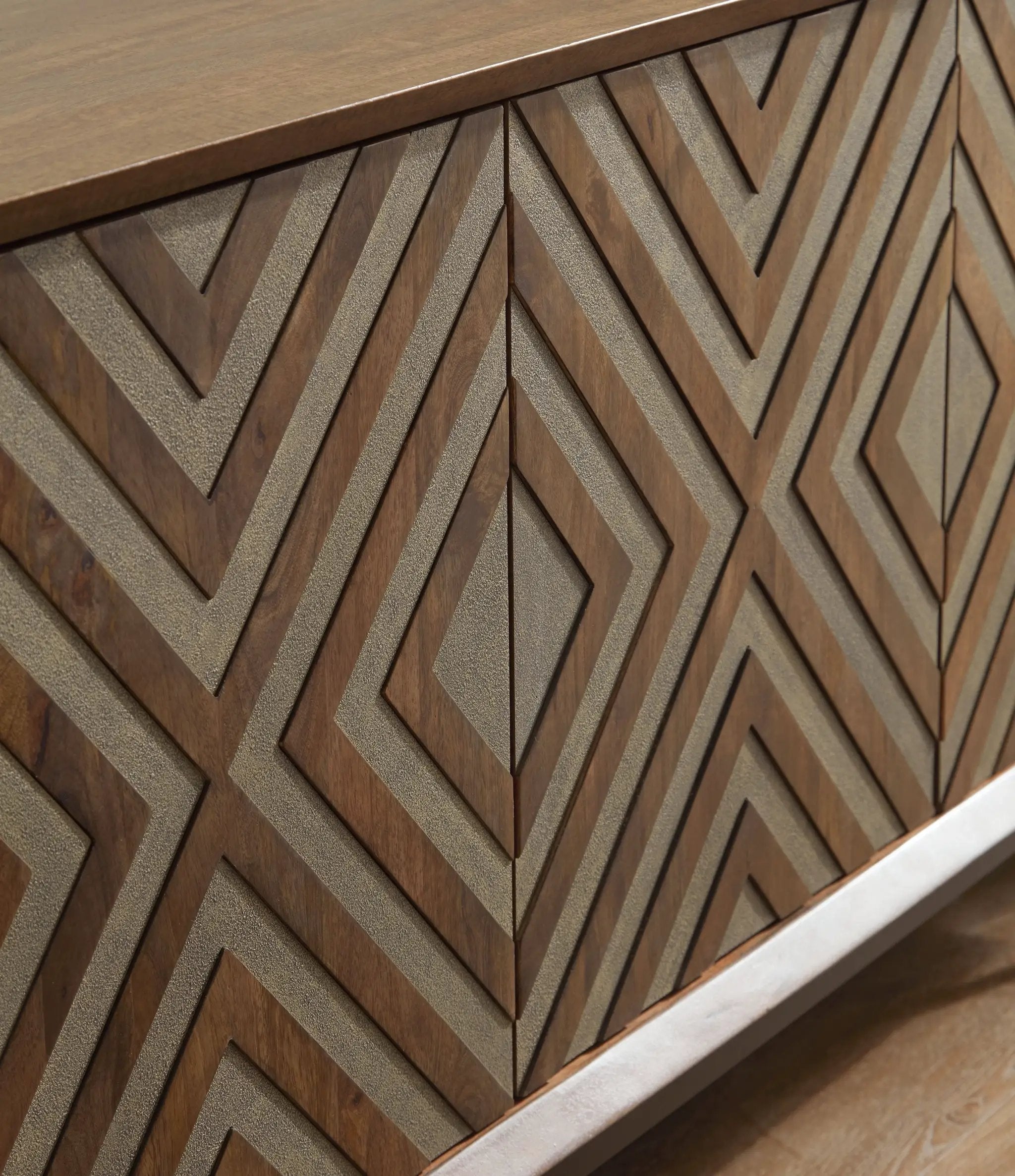 Dreggan - Accent Cabinet - Brown / Gold Finish by Unique Piece Furniture