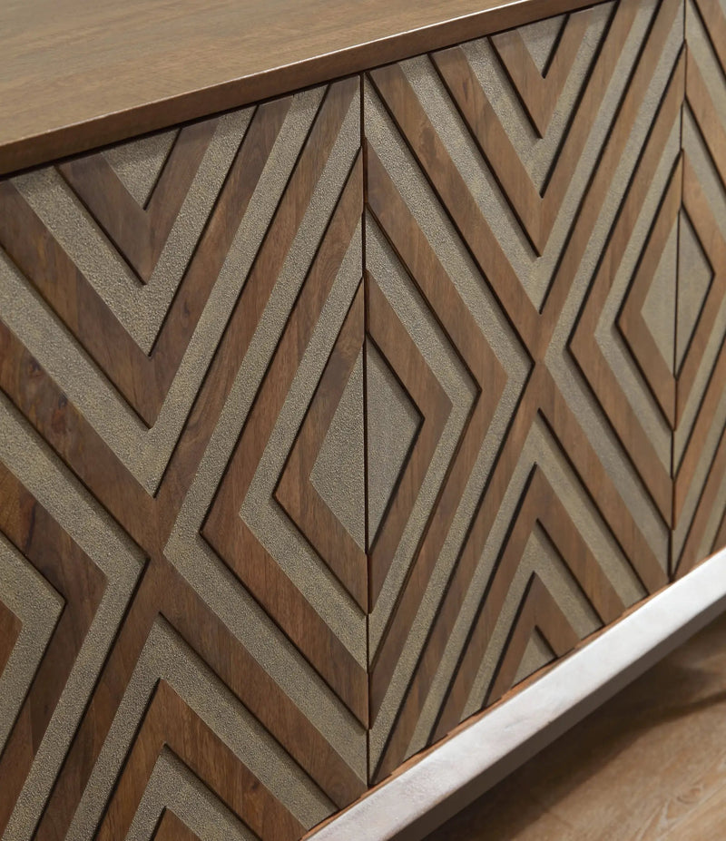 Dreggan - Accent Cabinet - Brown / Gold Finish by Unique Piece Furniture
