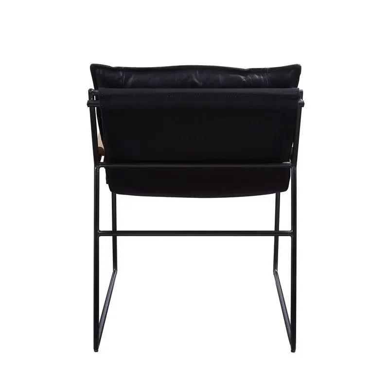 Luberzo - Accent Chair - Distress Espresso Top Grain Leather & Matt Iron by Unique Piece Furniture