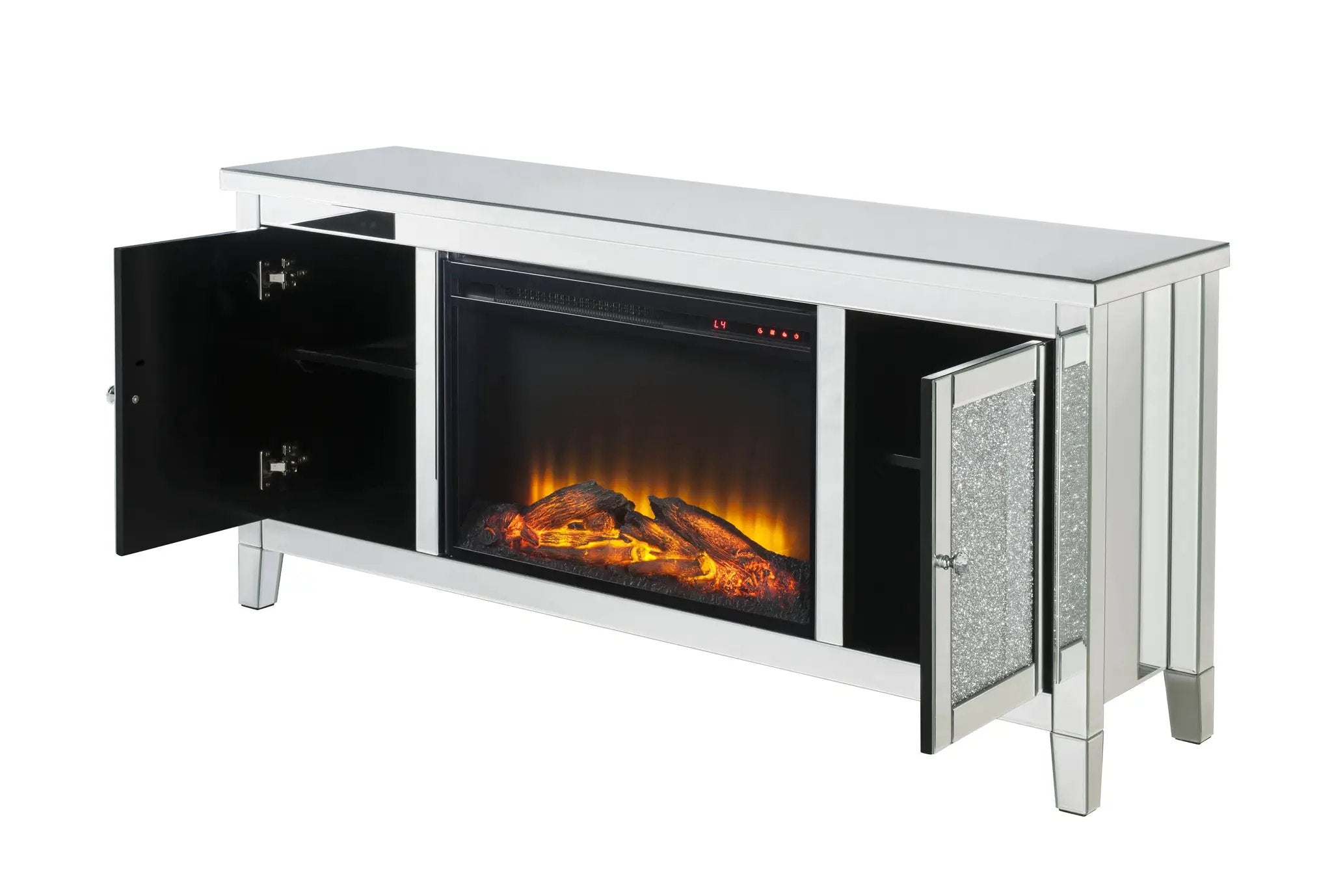 Noralie TV Stand with LED Electric Fireplace by HouseOfZazla