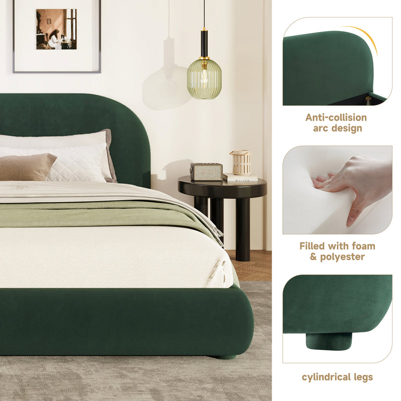 Dark Green Velvet Bed Frame by HouseOfZazla