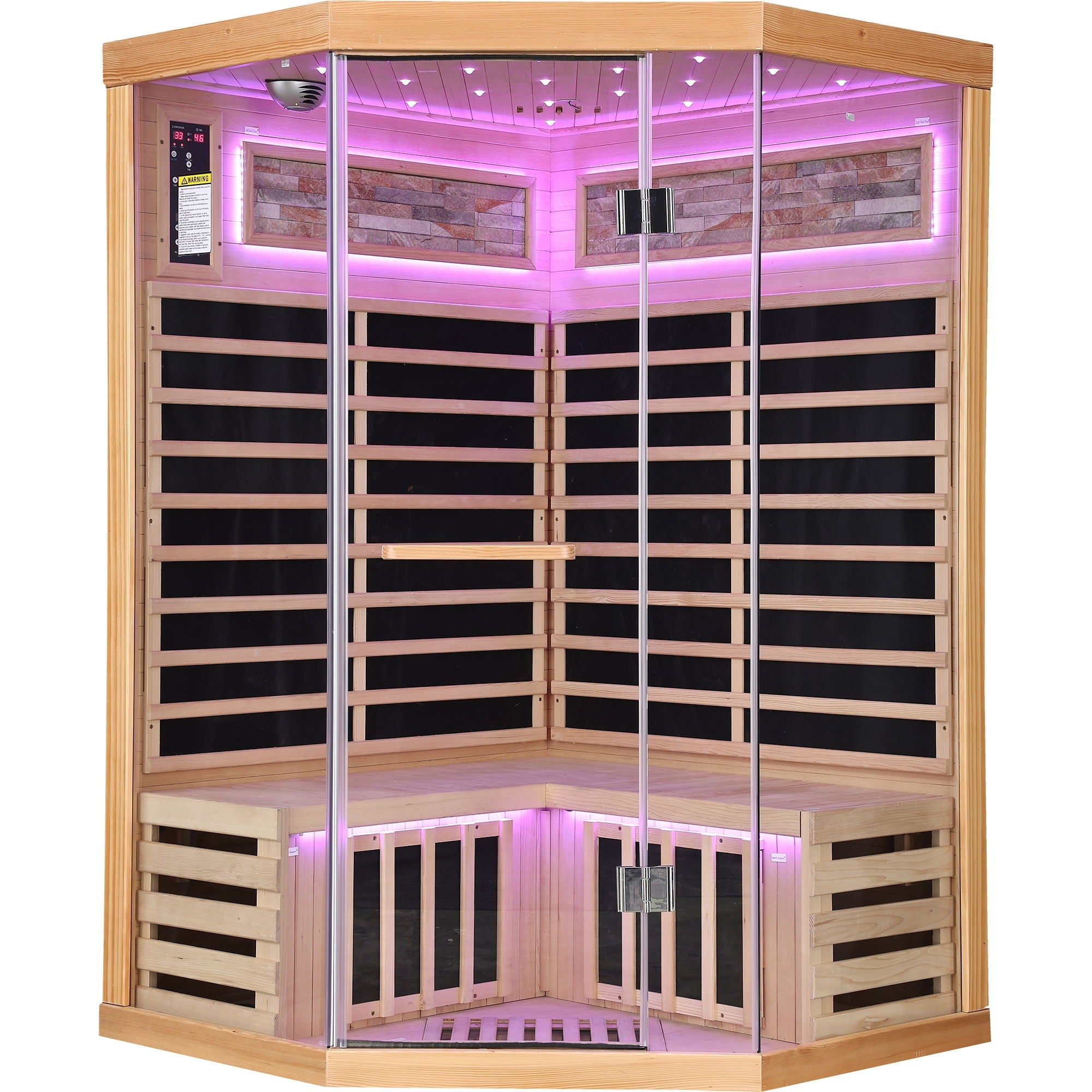 Double Sauna Room With Carbon Heating Plates - White Oak by HouseOfZazla