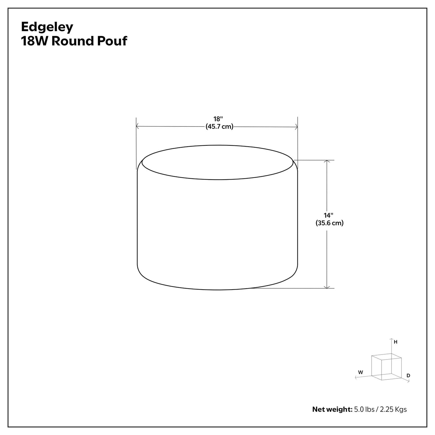 Edgeley - Handcrafted Round Pouf by Unique Piece Furniture