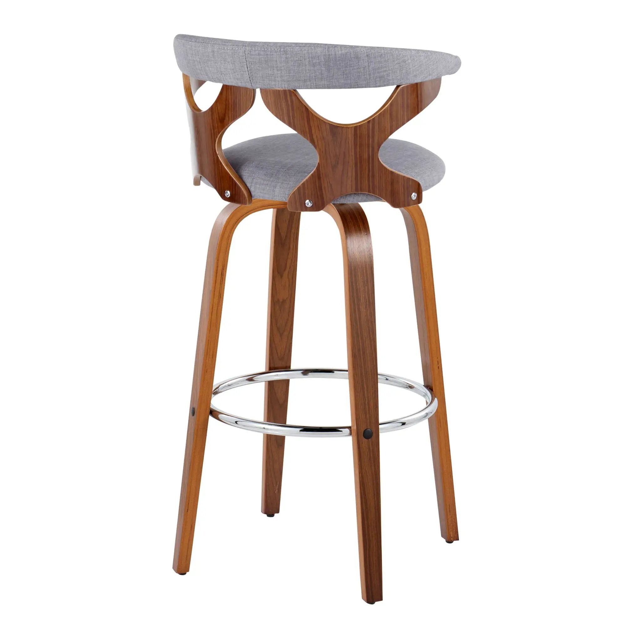Gardenia - Mid Century Modern Fixed Height Barstool With Swivel With Round Footrest (Set of 2) by Unique Piece Furniture
