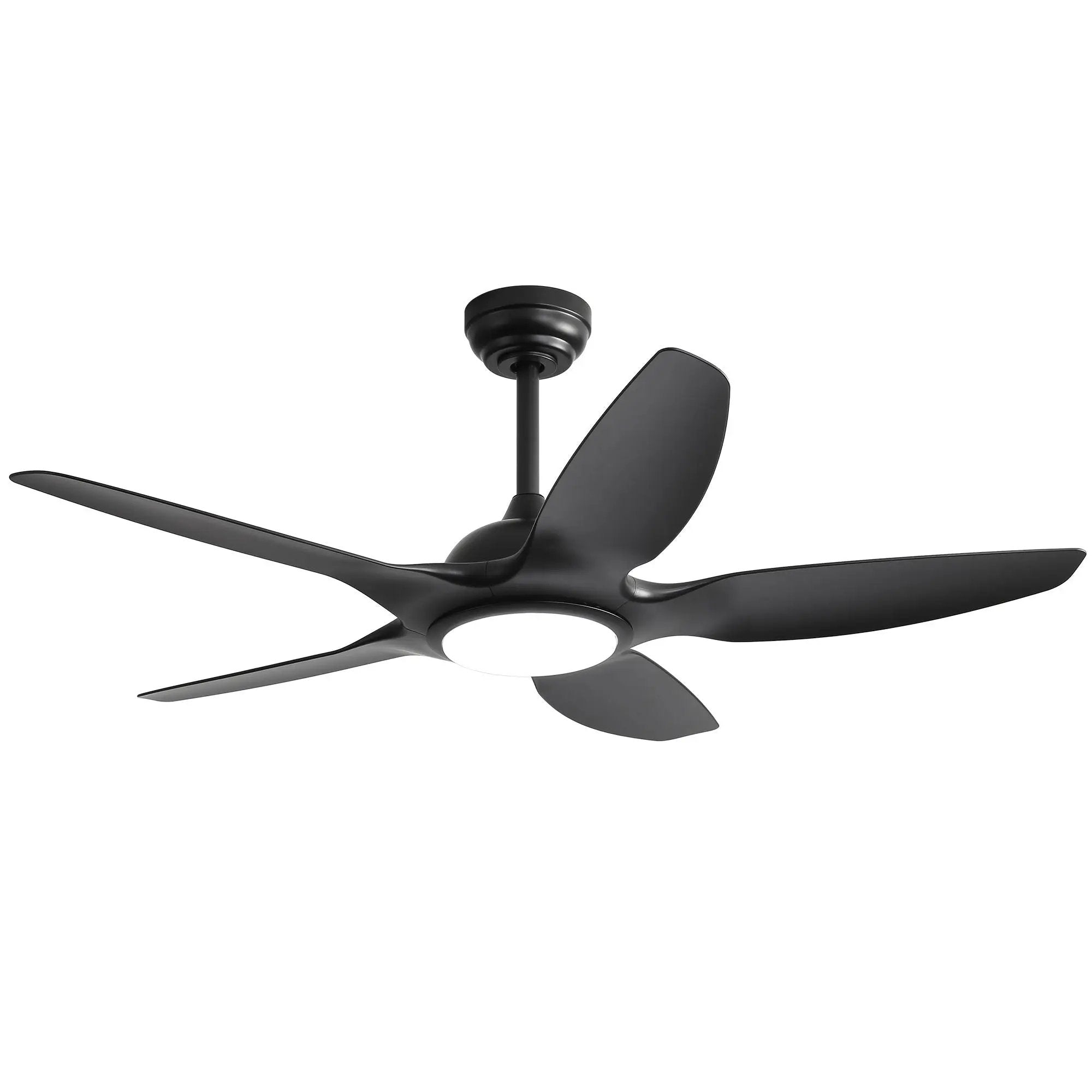 Ceiling Fan With Dimmable LED Light And Remote Control, 5 Blades DC Motor - Black by HouseOfZazla