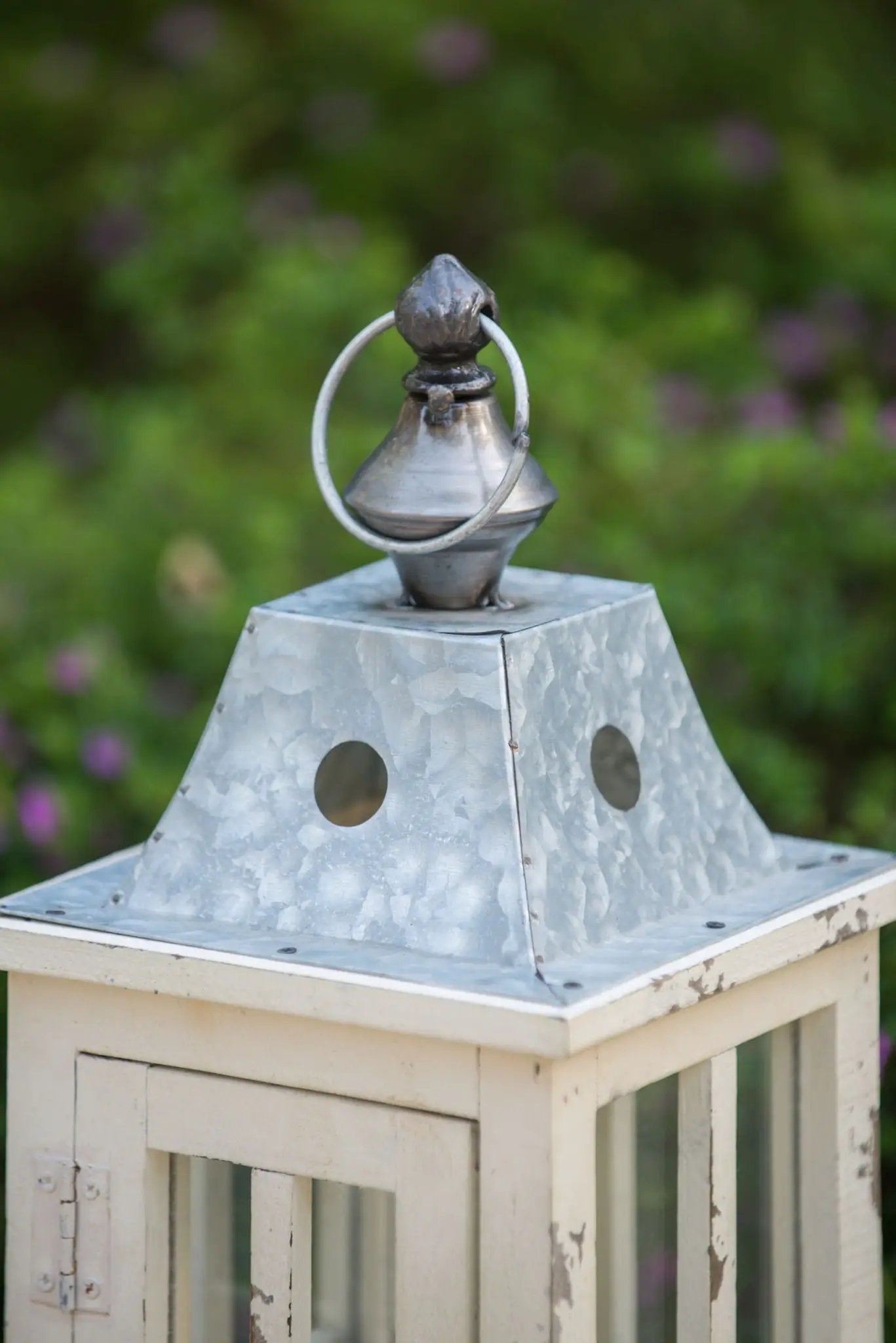 Wooden Candle Lantern Decorative, Hurricane Lantern Holder Decor For Indoor Outdoor, Home Garden - Ivory by HouseOfZazla