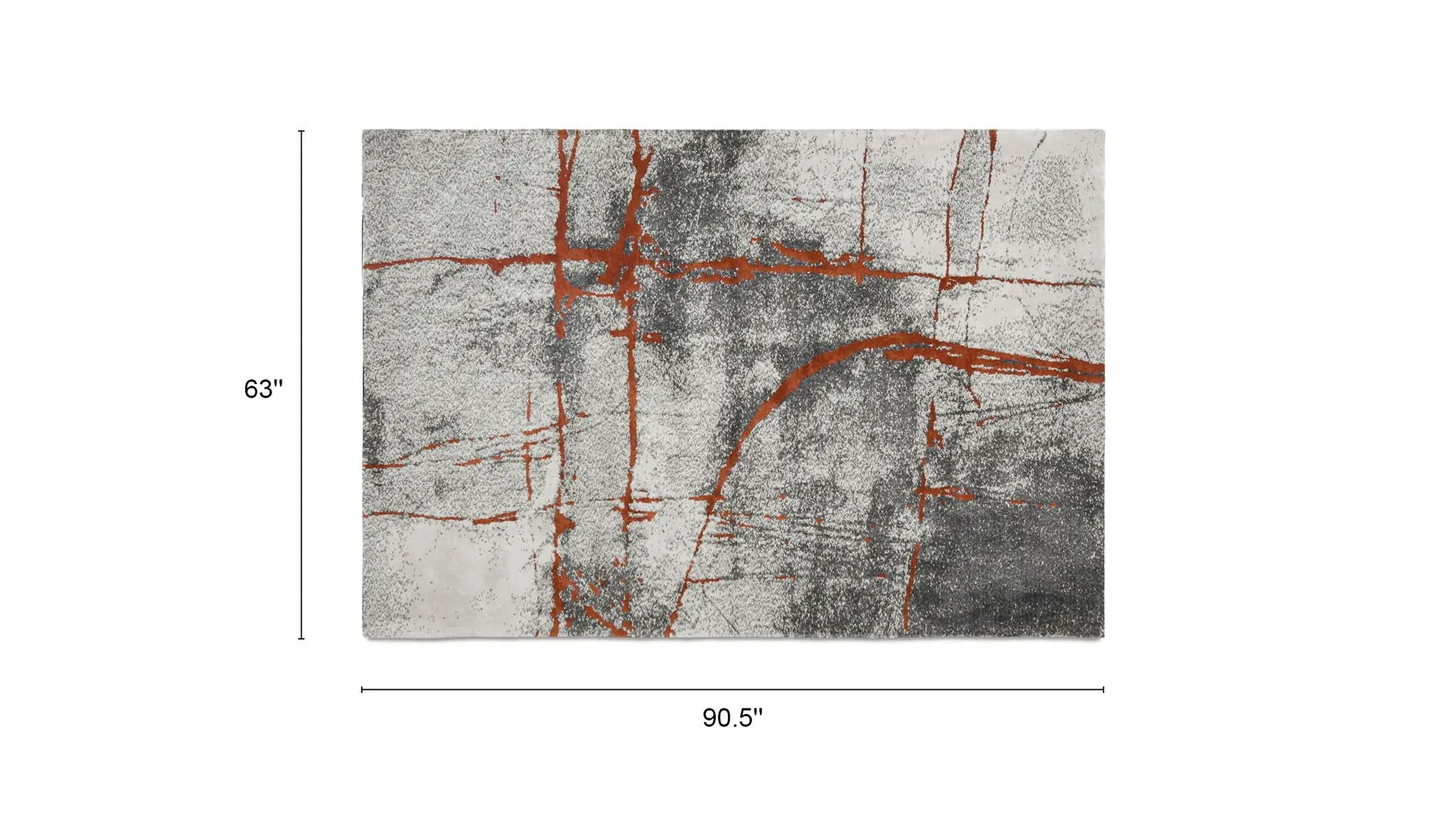 Quarry - 5' X 6.5' Abstract Area Rug - Gray / Orange by HouseOfZazla