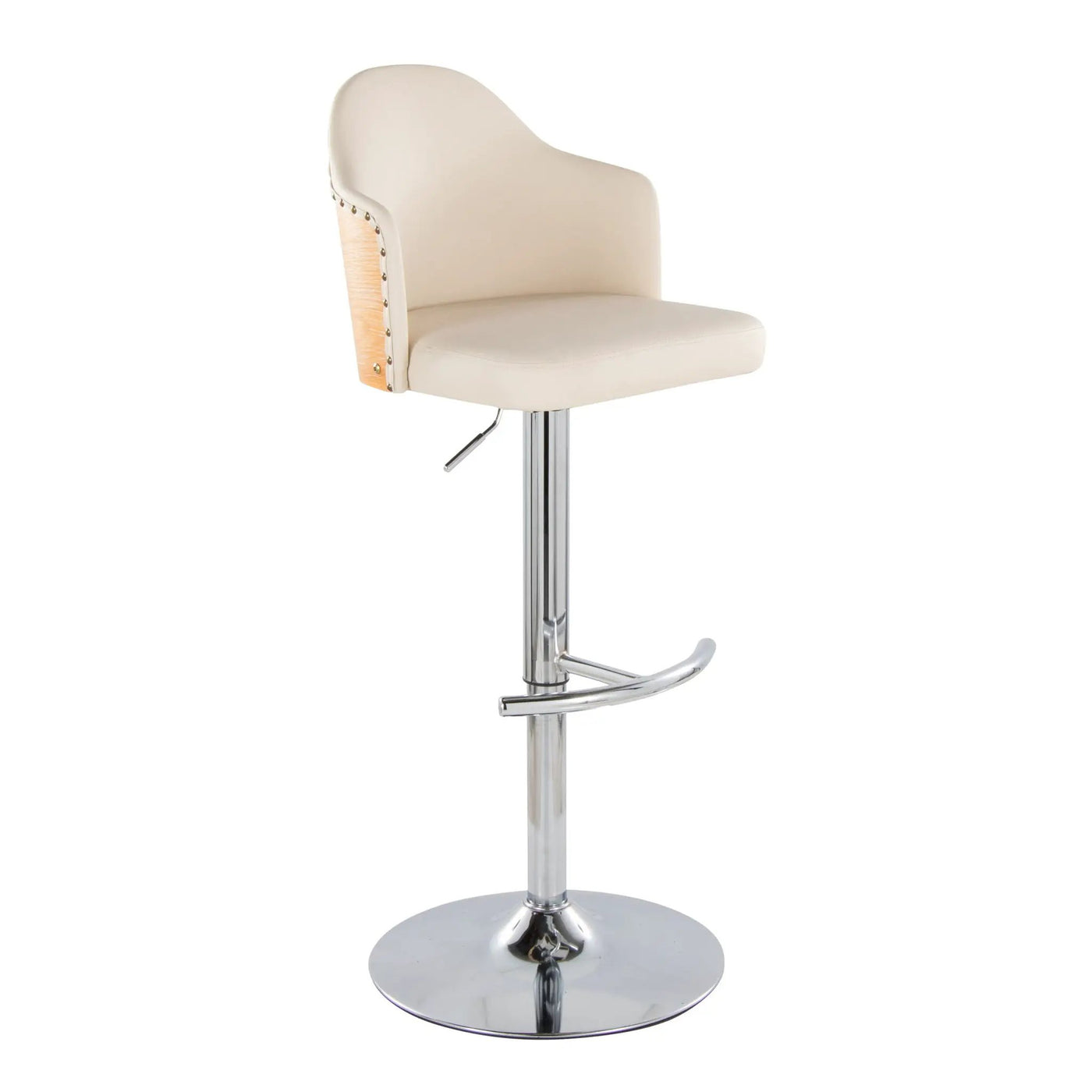 Ahoy - Contemporary Adjustable Barstool, Swivel With Rounded T Footrest (Set of 2) by HouseOfZazla
