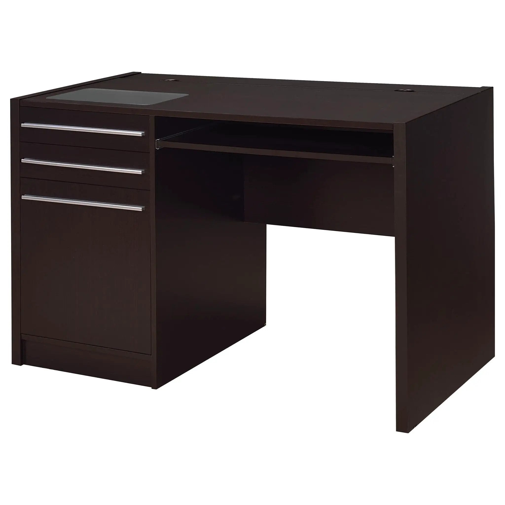 Halston 47-inch 2-drawer Office Desk with Cabinet Cappuccino by Unique Piece Furniture