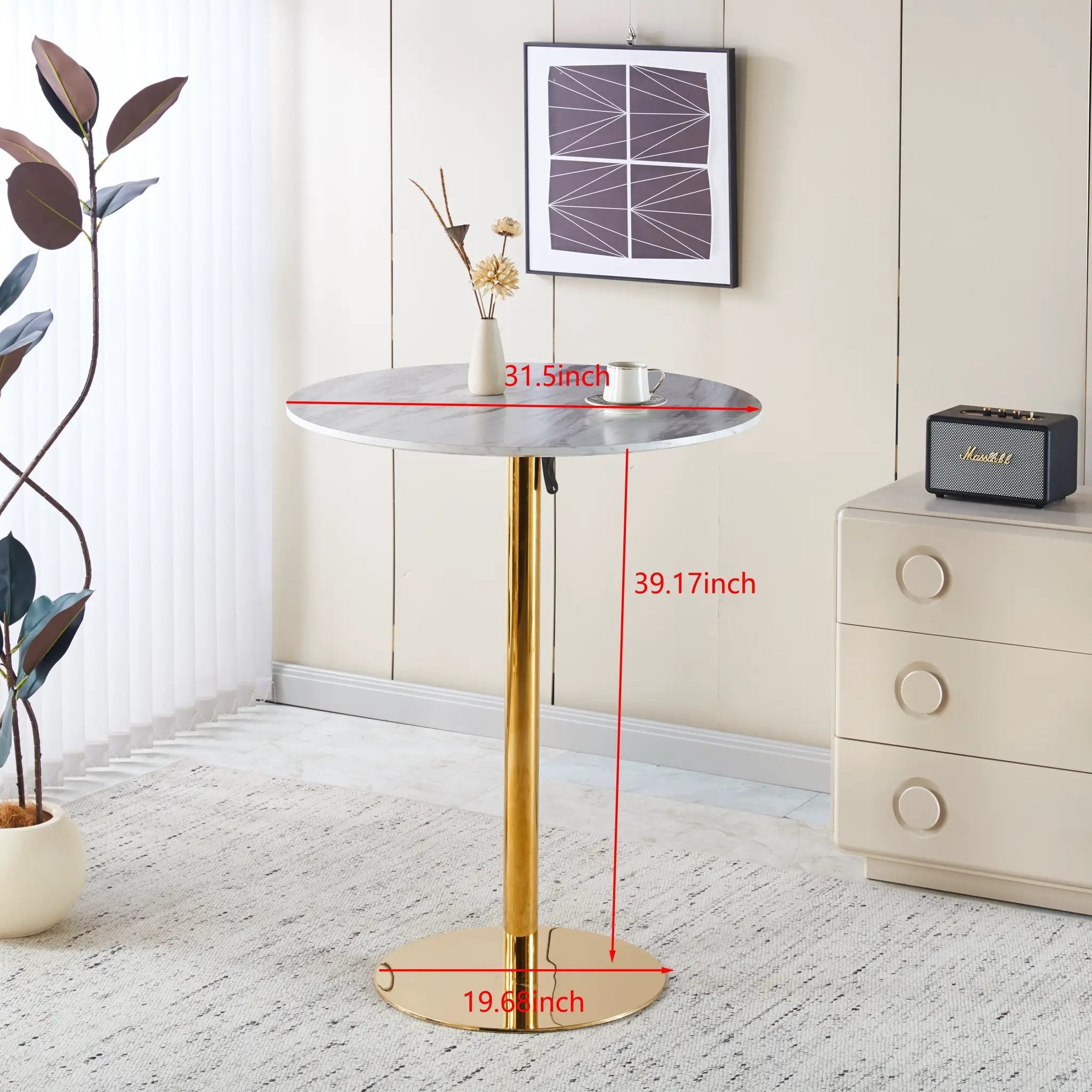 31.5" Folding Golden And Table by HouseOfZazla