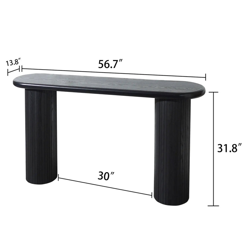 Fluted Cylinder Console Table - Black by Unique Piece Furniture