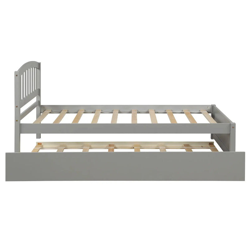 Platform Bed Wood Bed Frame With Trundle by HouseOfZazla