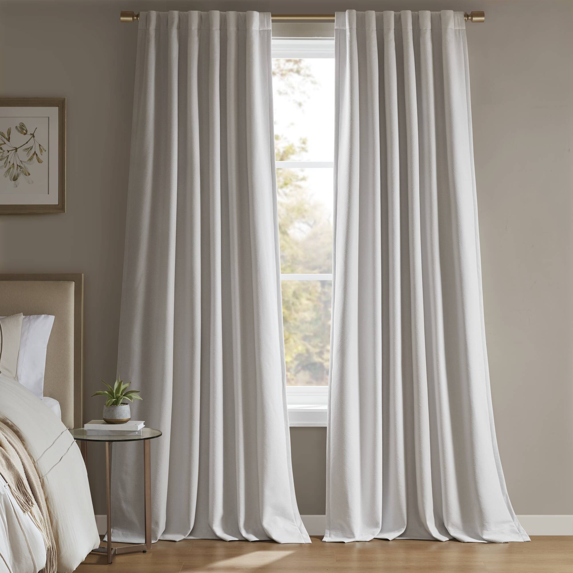 2-PK 52x84" Sound Blocking Total Blackout Curtain Panel Pair White by HouseOfZazla