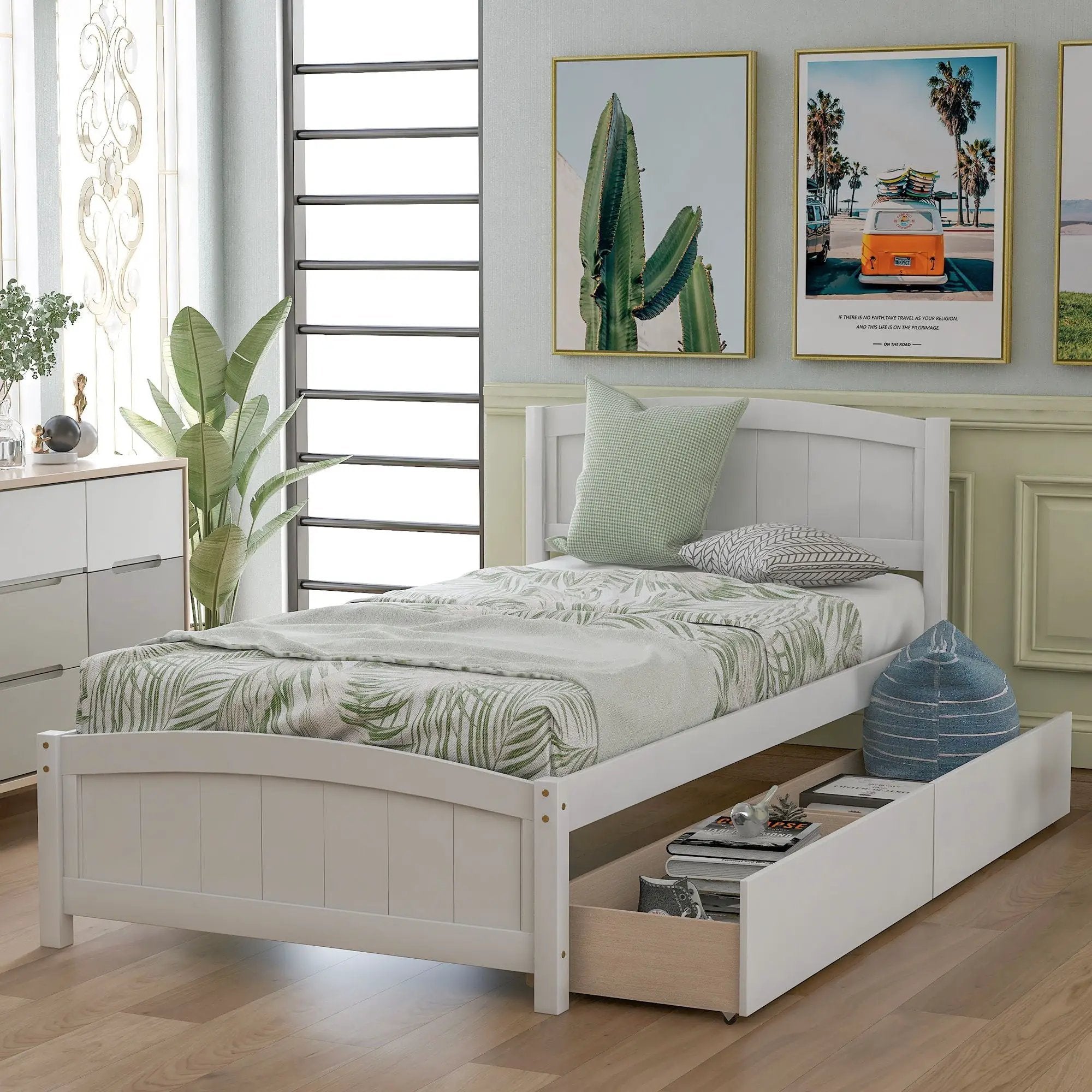 Platform Bed & Headboard, Footboard And Wood Slat Support by HouseOfZazla