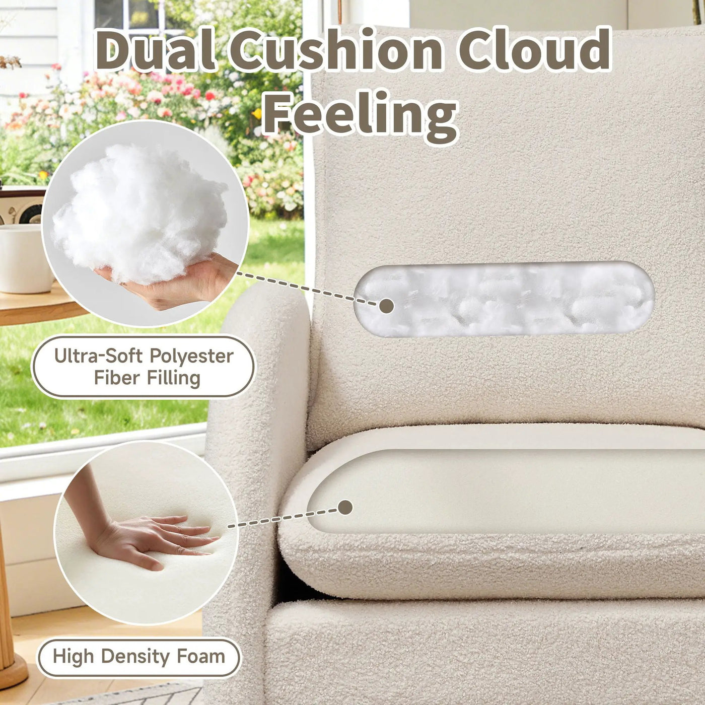 Modern Sherpa Upholstered Accent Chair, Comfortable Living Room Armchair, Lounge Chair For Bedroom, And Office by Unique Piece Furniture
