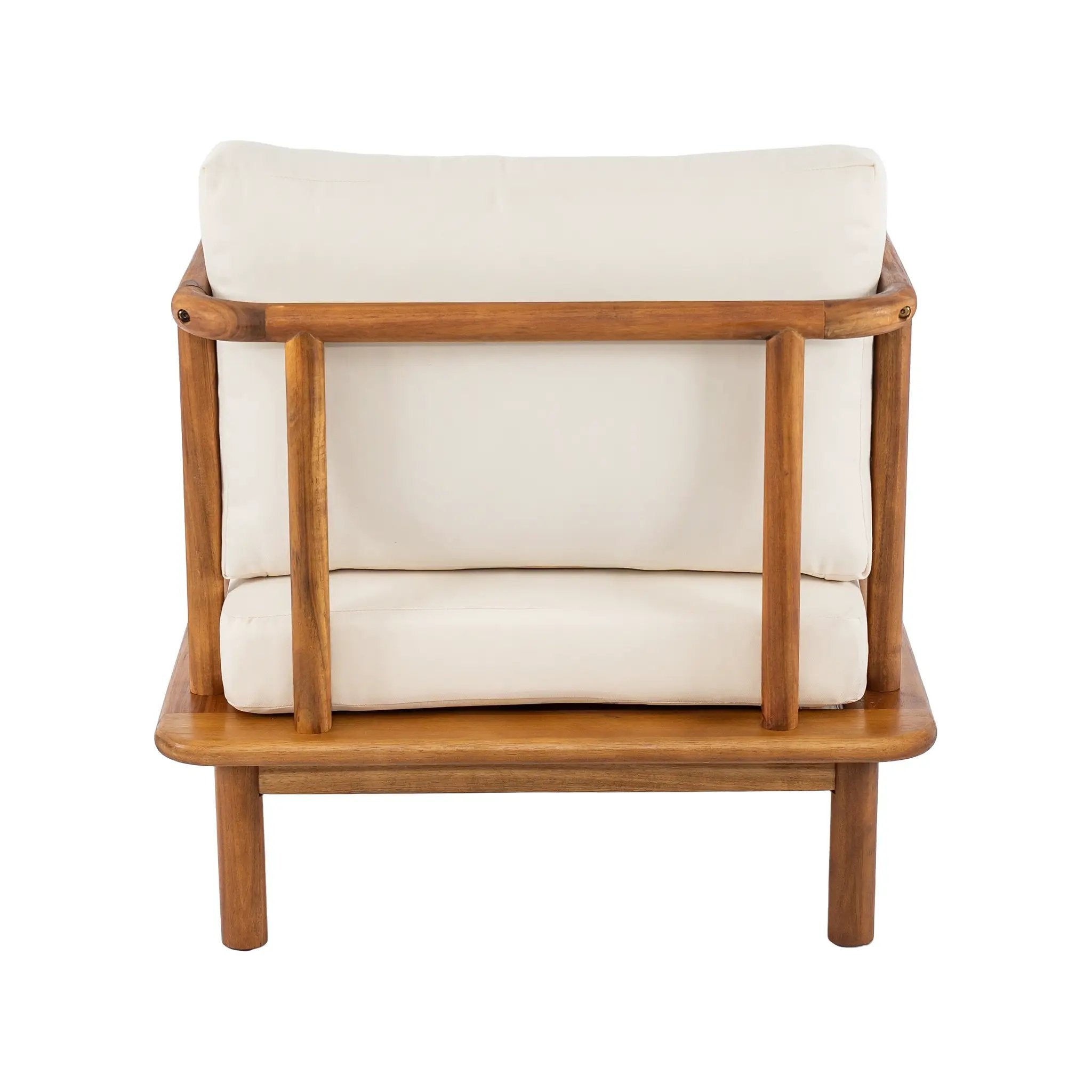 Canape 4-Pieces Acacia Conversation Set with Cream Cushion, Teak by HouseOfZazla