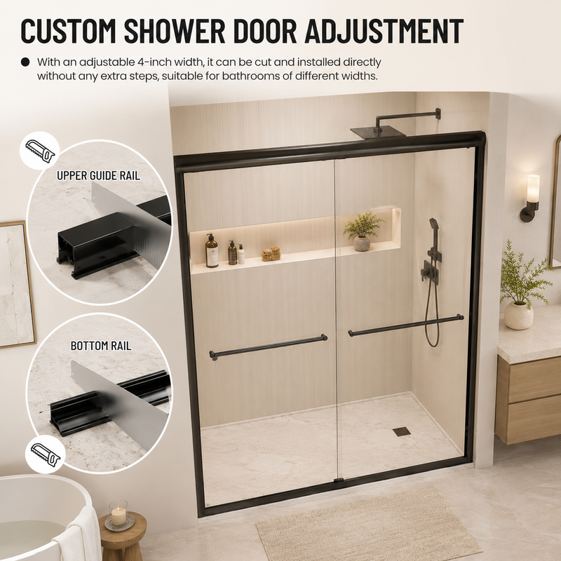 56-60" W x 72" H Framed Double Sliding Shower Door by HouseOfZazla