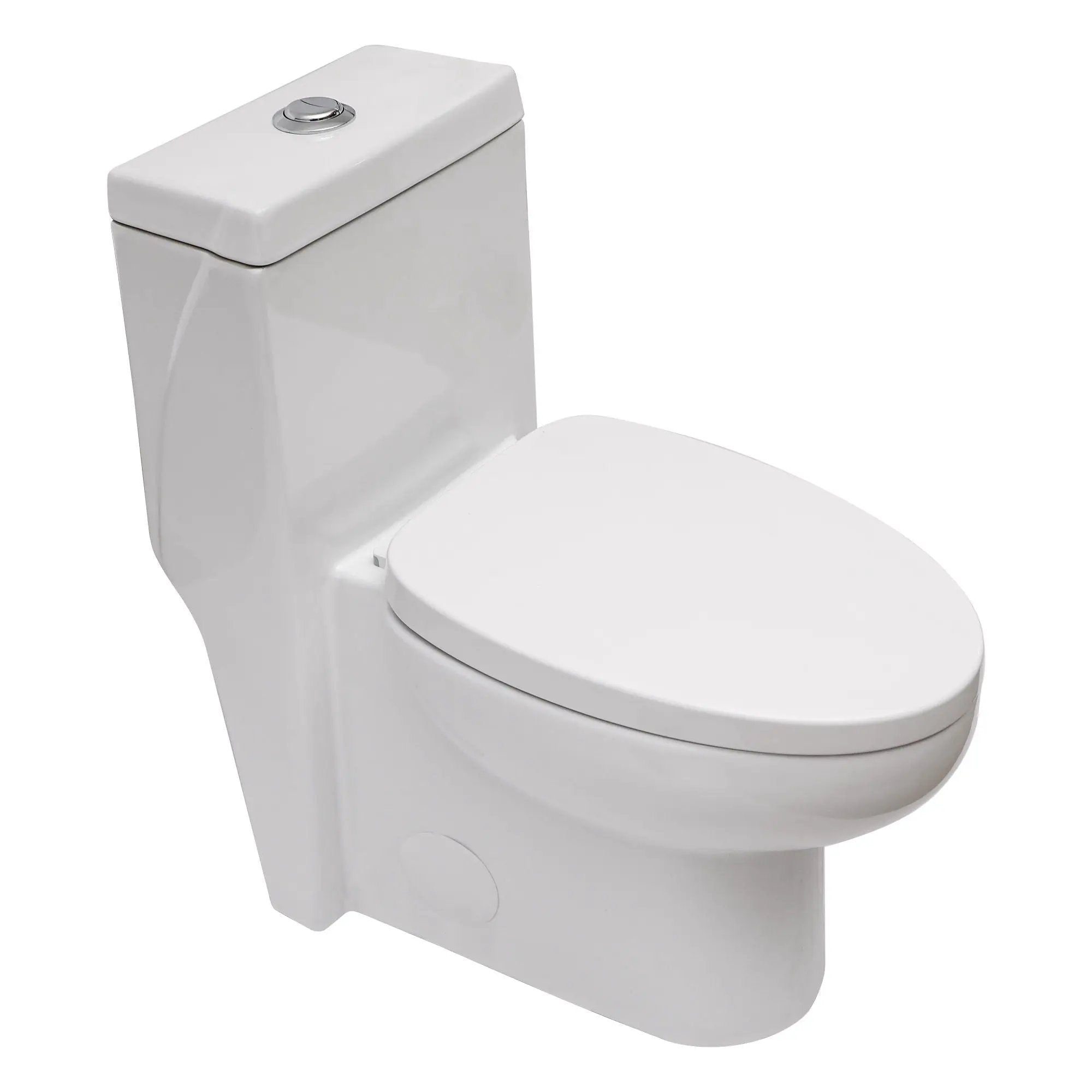 1 Piece Toilet With Dual Flush And Soft Closing Seat - White by HouseOfZazla