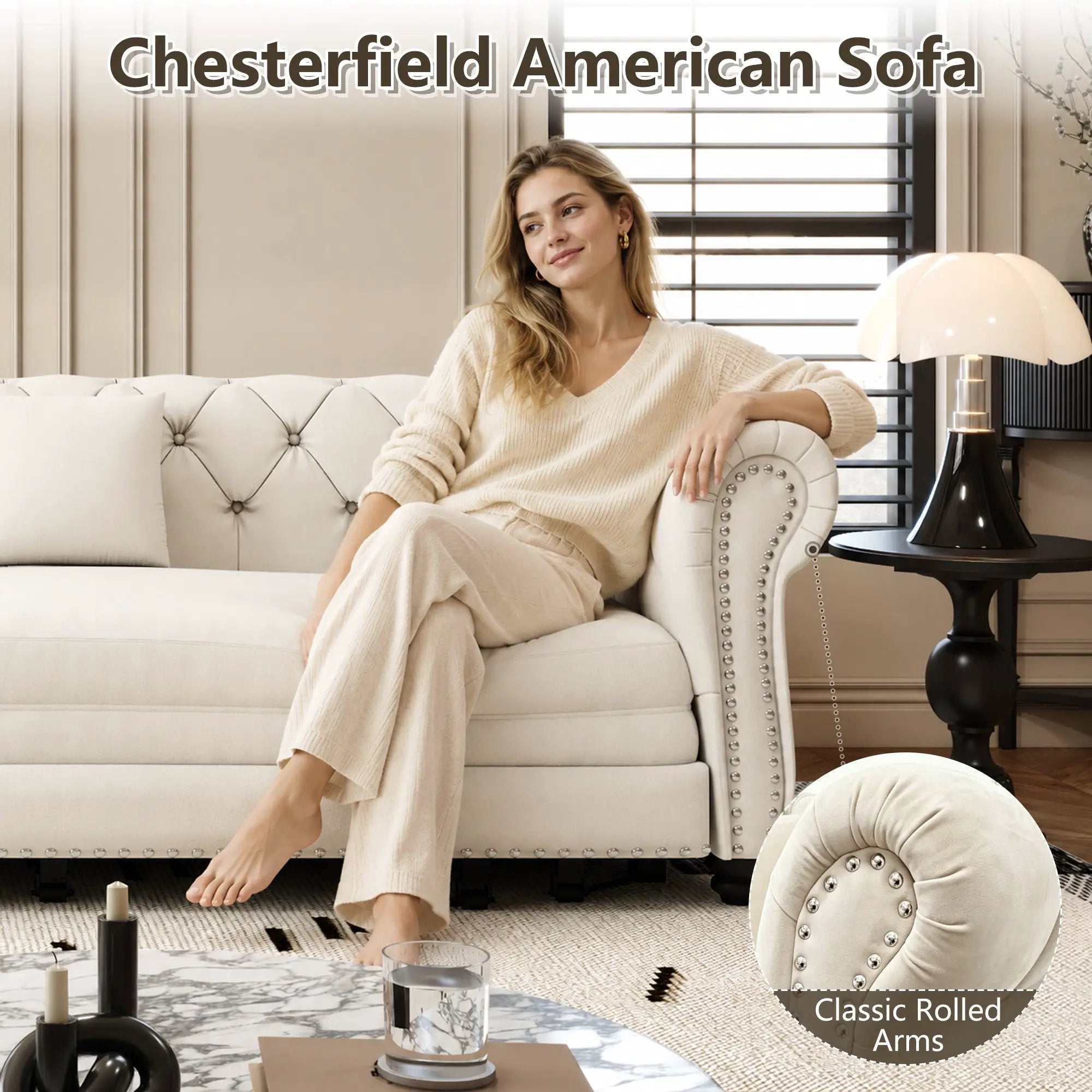 Chesterfield 3-in-1 Pull-Out Sofa Bed by HouseOfZazla
