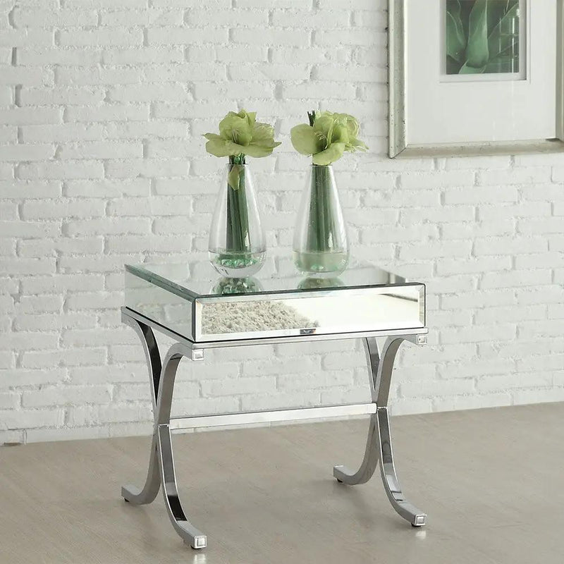 Yuri - End Table - Mirrored & Chrome by Unique Piece Furniture